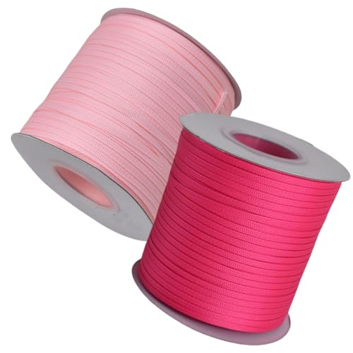 HSTWODE 2 Rollen Satinband Geschenkband (3mm x 640m) – Geschenkverpackung, Dekoration & Basteln | Schleifenband, Stoffband für Hochzeit, Weihnachten | Farbauswahl Geburtstag (2#) von HSTWODE