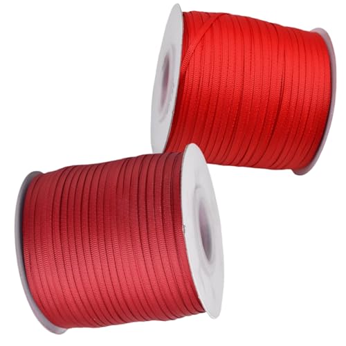 HSTWODE 2 Rollen Satinband Geschenkband (3mm x 640m) – Geschenkverpackung, Dekoration & Basteln | Schleifenband, Stoffband für Hochzeit, Weihnachten | Farbauswahl Geburtstag (3#) von HSTWODE