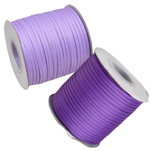 HSTWODE 2 Rollen Satinband Geschenkband (3mm x 640m) – Geschenkverpackung, Dekoration & Basteln | Schleifenband, Stoffband für Hochzeit, Weihnachten | Farbauswahl Geburtstag (5#) von HSTWODE