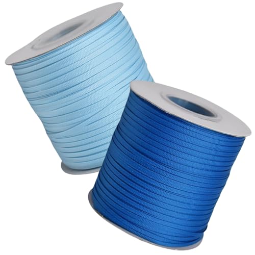 HSTWODE 2 Rollen Satinband Geschenkband (3mm x 640m) – Geschenkverpackung, Dekoration & Basteln | Schleifenband, Stoffband für Hochzeit, Weihnachten | Farbauswahl Geburtstag (6#) von HSTWODE