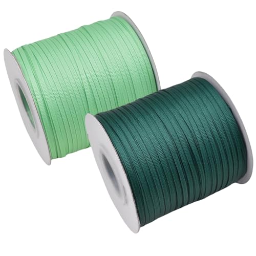 HSTWODE 2 Rollen Satinband Geschenkband (3mm x 640m) – Geschenkverpackung, Dekoration & Basteln | Schleifenband, Stoffband für Hochzeit, Weihnachten | Farbauswahl Geburtstag (9#) von HSTWODE