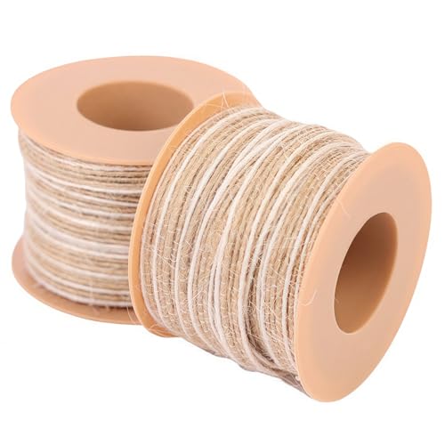 HSTWODE 2 Rollen Vintage Geschenkbänder, Natürliche Fischseide und Leinen Gewebte Bänder, Können für Party Craft Dekoration, DIY Crafts Verwendet Werden HSTWODE 2 Rollen Vintage Geschenkbänder, Natürliche Fischseide und Leinen Gewebte Bänder, Können für Party Craft Dekoration, DIY Crafts Verwendet Werden von HSTWODE