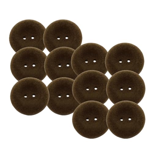 HSTWODE 2 Stück, Behaarte Harzknöpfe – Rund, 2 Löcher, 18/22mm, Für Mantel, Wollmantel & Winterjacke, Bunte Ersatzknöpfe, Passend für Kleidung Handwerk Nähen (Braun, 22mm) von HSTWODE