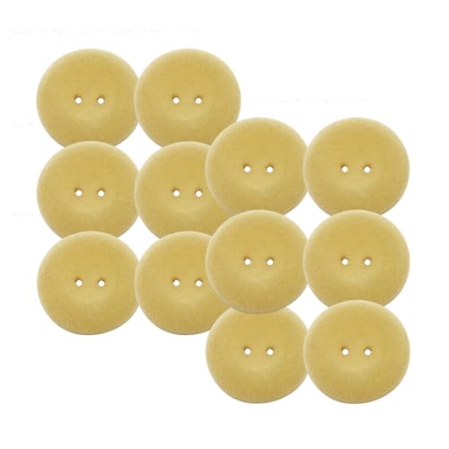 HSTWODE 2 Stück, Behaarte Harzknöpfe – Rund, 2 Löcher, 18/22mm, Für Mantel, Wollmantel & Winterjacke, Bunte Ersatzknöpfe, Passend für Kleidung Handwerk Nähen (Khaki, 22mm) von HSTWODE