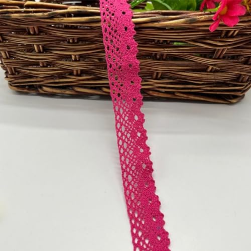 HSTWODE 2.5cm×3/5 yardsVintage Spitzenband Borte aus Baumwolle Dekoband Zierband Spitzenstoff Spitzenborte Häkel-Borte für Nähen Handwerk Weihnachtsdekoration Hochzeit (Rose, 5 yards) von HSTWODE