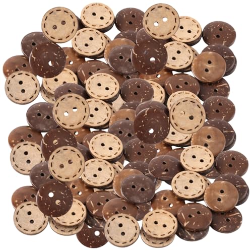 HSTWODE 20/100 Stück 9-15mm Knöpfe Holz Holzknöpfe Natur, Runde Knöpfe Vintage Holz Nähen für DIY Nähen Bastel Geschenk Deko (Braun 100 Kapseln, 15mm) von HSTWODE