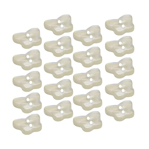 HSTWODE 20 Stück 11,5mm/13mm Herz-Schmetterling Resin-Knöpfe (weiß) – Für Cardigans/Hemden/Kinderkleidung (Schmetterling) von HSTWODE