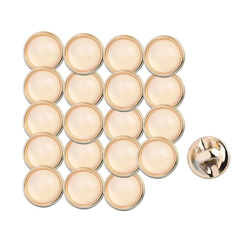 HSTWODE 20 Stück 12,5mm Plastik-Katzenaugenknöpfe - Für Blusen/Kleider/Strickwaren, Hemdknöpfe, runde Nähknöpfe für Bastelarbeiten, dekorative Knöpfe für Strickjacken (Beige) von HSTWODE