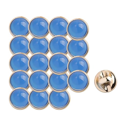 HSTWODE 20 Stück 12,5mm Plastik-Katzenaugenknöpfe - Für Blusen/Kleider/Strickwaren, Hemdknöpfe, runde Nähknöpfe für Knöpfe Strickjacken Bastelarbeiten, dekorative (Blau) von HSTWODE