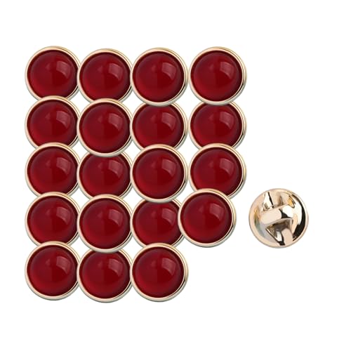 HSTWODE 20 Stück 12,5mm Plastik-Katzenaugenknöpfe - Für Blusen/Kleider/Strickwaren, Hemdknöpfe, runde Nähknöpfe für Knöpfe Strickjacken Bastelarbeiten, dekorative (Dunkelrot) von HSTWODE