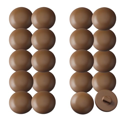 HSTWODE 20 Stück 15/18mm Knopf Konfektion Set aus Harz, Schwarz für Blazer, Wollmantel, Sakko,Cardigan, Mäntel und DIY Nähen – Langlebig & Umweltschonend (Braun, 18mm) von HSTWODE