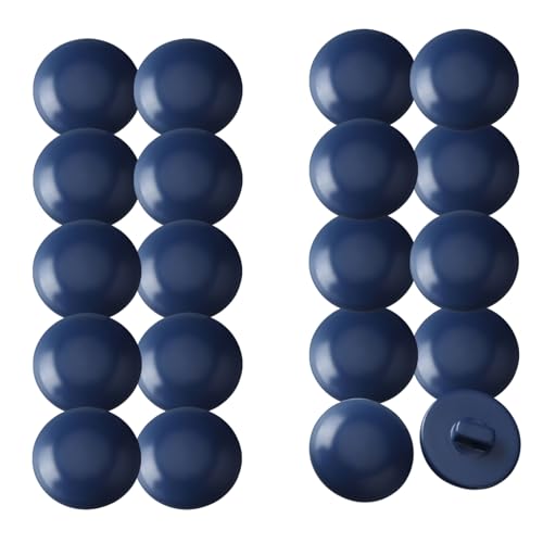 HSTWODE 20 Stück 15/18mm Knopf Konfektion Set aus Harz, Schwarz für Blazer, Wollmantel, Sakko,Cardigan, Mäntel und DIY Nähen – Langlebig & Umweltschonend (Marineblau, 18mm) von HSTWODE