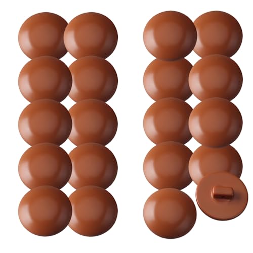 HSTWODE 20 Stück 15/18mm Knopf Konfektion Set aus Harz, Schwarz für Blazer, Wollmantel, Sakko,Cardigan, Mäntel und DIY Nähen – Langlebig & Umweltschonend (Rotbraun, 18mm) von HSTWODE