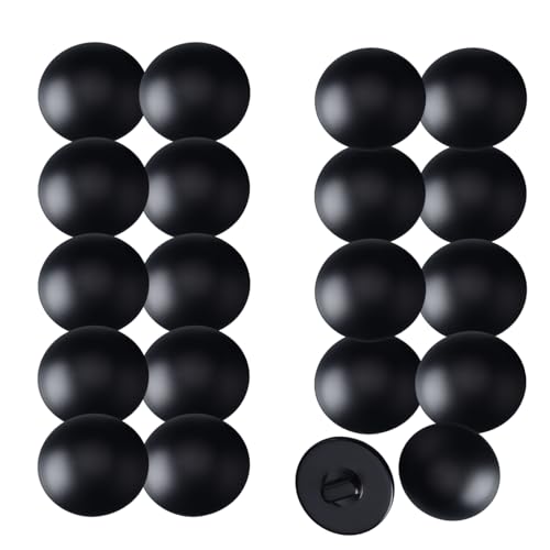 HSTWODE 20 Stück 15/18mm Knopf Konfektion Set aus Harz, Schwarz für Blazer, Wollmantel, Sakko,Cardigan, Mäntel und DIY Nähen – Langlebig & Umweltschonend (Schwarz, 18mm) von HSTWODE