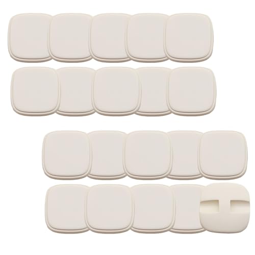 HSTWODE 20 Stück Harzknöpfe 18-20mm, Elegante einfache einfarbene quadratische Knöpfe für Mäntel, Anzugsjacken,Nähzubehör, Basteln Dekorationen (Beige, 20mm) von HSTWODE