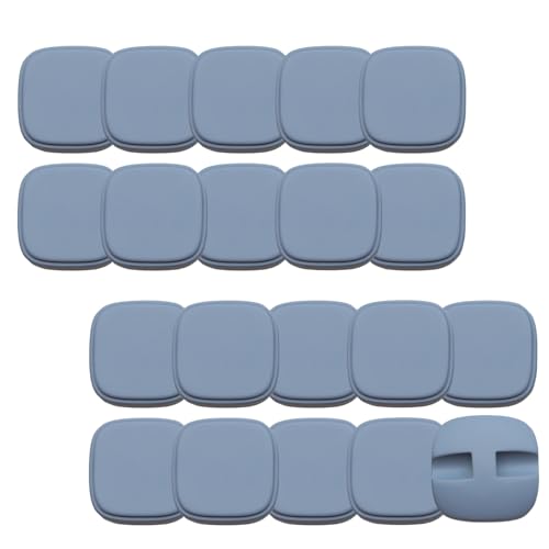 HSTWODE 20 Stück Harzknöpfe 18-20mm, Elegante einfache einfarbene quadratische Knöpfe für Mäntel, Anzugsjacken,Nähzubehör, Basteln Dekorationen (Blau, 20mm) von HSTWODE