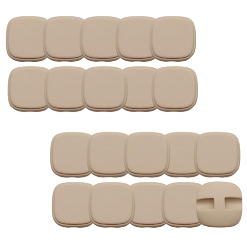HSTWODE 20 Stück Harzknöpfe 18-20mm, Elegante einfache einfarbene quadratische Knöpfe für Mäntel, Anzugsjacken,Nähzubehör, Basteln Dekorationen (Khaki, 20mm) von HSTWODE