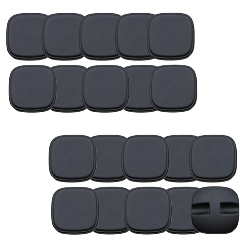 HSTWODE 20 Stück Harzknöpfe 18-20mm, Elegante einfache einfarbene quadratische Knöpfe für Mäntel, Anzugsjacken,Nähzubehör, Basteln Dekorationen (Schwarz, 20mm) von HSTWODE