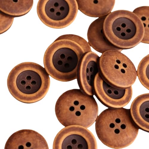 HSTWODE 20 Stück Knöpfe 11mm-25mm Holzimitation Nähknöpfe Flach 2 Loch Rund Bastelknöpfe Harz Kunststoffknöpfe zum Nähen Bekleidung Jacke Hemden Mantel Blazer Stricken Kardigans (gelber Kaffee, 12mm) HSTWODE 20 Stück Knöpfe 11mm-25mm Holzimitation Nähknöpfe Flach 2 Loch Rund Bastelknöpfe Harz Kunststoffknöpfe zum Nähen Bekleidung Jacke Hemden Mantel Blazer Stricken Kardigans (gelber Kaffee, 12mm) von HSTWODE
