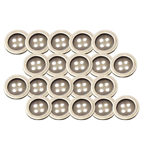 HSTWODE 20 Stück Metallknöpfe mit 4 Löchern, Antik-Bronze, rund, 10-20 mm Vintage-Nähknöpfe, Für Hemd, Handnähen, Retro Britische Ersatzknöpfe für Anzug, Bluse, Jacke, Uniform (Antikbronze, 20mm) HSTWODE 20 Stück Metallknöpfe mit 4 Löchern, Antik-Bronze, rund, 10-20 mm Vintage-Nähknöpfe, Für Hemd, Handnähen, Retro Britische Ersatzknöpfe für Anzug, Bluse, Jacke, Uniform (Antikbronze, 20mm) von HSTWODE