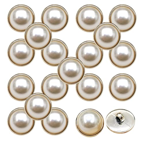 HSTWODE 20 Stück Nähen In Faux Imitation Pearl Buttons, Retro Kunststoff Perlenknöpfe Mit Schaft Runde Knöpfe Verzierungen Näharbeiten Für Kleidung Hemden Anzüge Pullover Hochzeitskleid (Weiß, 11mm) HSTWODE 20 Stück Nähen In Faux Imitation Pearl Buttons, Retro Kunststoff Perlenknöpfe Mit Schaft Runde Knöpfe Verzierungen Näharbeiten Für Kleidung Hemden Anzüge Pullover Hochzeitskleid (Weiß, 11mm) von HSTWODE