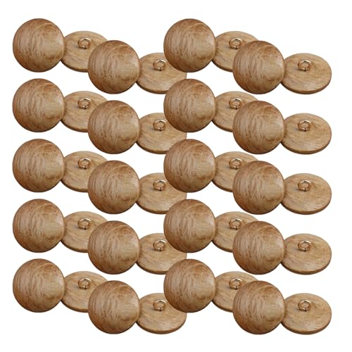 HSTWODE 20 Stück Natürliche Holzknöpfe 15mm - Rundknöpfe DIY Nähen & Upcycling - für Pullover, Strickjacken, Blusen, Ärmel (17#, 15mm) von HSTWODE