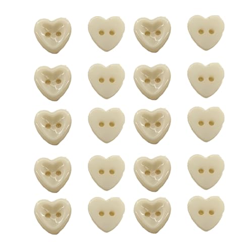 HSTWODE 20 Stück Niedliche Herz-Knöpfe – Bunte Glänzende 2-Loch Plastikknöpfe (11.6mm) für Kinderhemden, Cardigans & DIY (3#) von HSTWODE