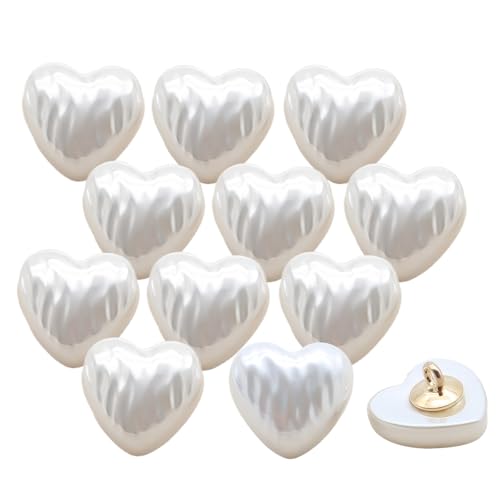 HSTWODE 20 Stück Plastic Irregular Buttons | 12mm | für Blusen, Kleider, Cardigans, Webstoff-Knöpfe in Verschiedenen Farben (Herz) von HSTWODE