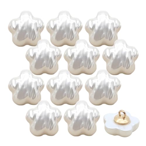 HSTWODE 20 Stück Plastic Irregular Buttons | 12mm | für Blusen, Kleider, Cardigans, Webstoff-Knöpfe in Verschiedenen Farben (Stern) von HSTWODE
