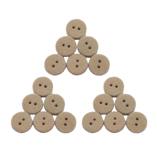 HSTWODE 20 Stücke 11mm Runder Knopf Flauschige Samt Knöpfe, Langloch Filzknöpfe für Strickjacke Pullover Mantel, Weiche Winter Knöpfe für Hausbekleidung, DIY Handwerk (Khaki) von HSTWODE