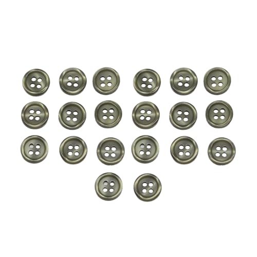 HSTWODE 20 Stücke Bunte Knöpfe 11mm 4-Loch Harz Rund für Nähen Kinder DIY Handwerk Elegante Nähknöpfe für DIY Kleidung, Nähzubehör 13 Farben (Grün) von HSTWODE