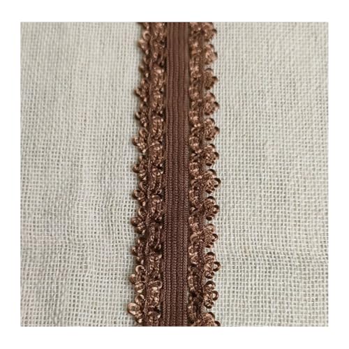 HSTWODE 20 Yard Spandex Spitzenband 9 Farben Rüschen Elastische Stirnbänder Unterwäsche Elastischer Rand Stretch Farbige Elastische Spitzenborte Zum Nähen von Haargummi Dessous (Braun) von HSTWODE