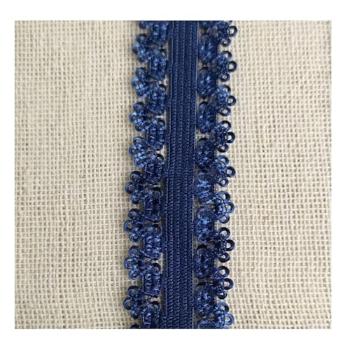 HSTWODE 20 Yard Spandex Spitzenband 9 Farben Rüschen Elastische Stirnbänder Unterwäsche Elastischer Rand Stretch Farbige Elastische Spitzenborte Zum Nähen von Haargummi Dessous (Marineblau) von HSTWODE