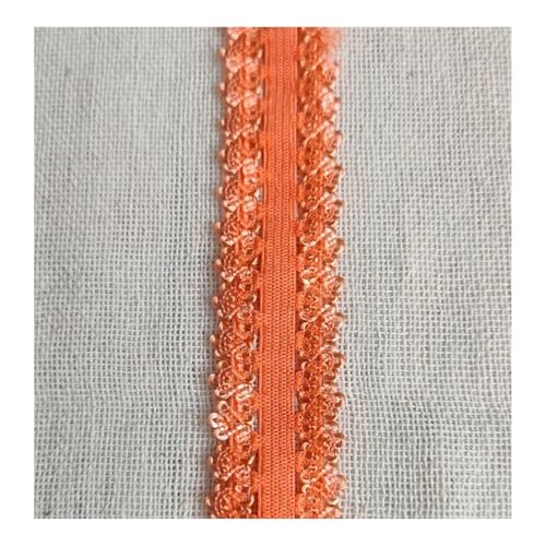 HSTWODE 20 Yard Spandex Spitzenband 9 Farben Rüschen Elastische Stirnbänder Unterwäsche Elastischer Rand Stretch Farbige Elastische Spitzenborte Zum Nähen von Haargummi Dessous (Orange) von HSTWODE