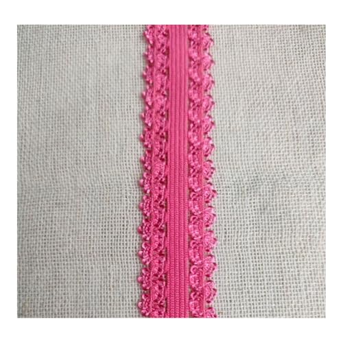 HSTWODE 20 Yard Spandex Spitzenband 9 Farben Rüschen Elastische Stirnbänder Unterwäsche Elastischer Rand Stretch Farbige Elastische Spitzenborte Zum Nähen von Haargummi Dessous (Rosa) von HSTWODE