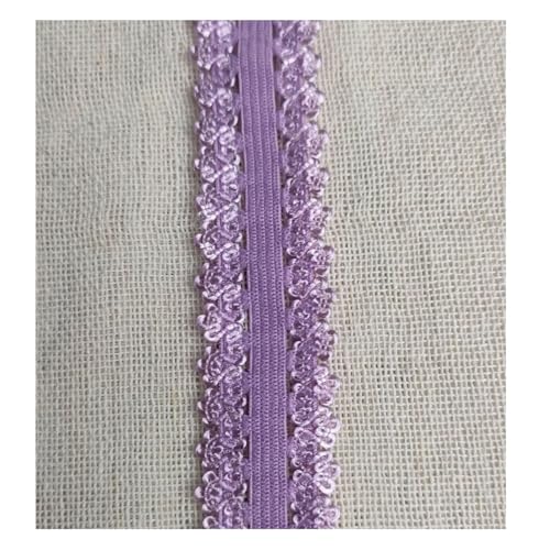 HSTWODE 20 Yard Spandex Spitzenband 9 Farben Rüschen Elastische Stirnbänder Unterwäsche Elastischer Rand Stretch Farbige Elastische Spitzenborte Zum Nähen von Haargummi Dessous (Tiefes Violett) von HSTWODE