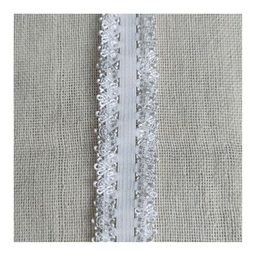 HSTWODE 20 Yard Spandex Spitzenband 9 Farben Rüschen Elastische Stirnbänder Unterwäsche Elastischer Rand Stretch Farbige Elastische Spitzenborte Zum Nähen von Haargummi Dessous (Weiß) von HSTWODE