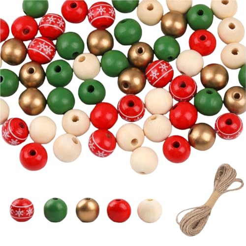 HSTWODE 200 Stück Holzperlen,16mm Weihnachten Holzperlen,Deko Weihnachten Holzperlen bunte perlen für DIY-Basteleien Winter Halloween HSTWODE 200 Stück Holzperlen,16mm Weihnachten Holzperlen,Deko Weihnachten Holzperlen bunte perlen für DIY-Basteleien Winter Halloween von HSTWODE