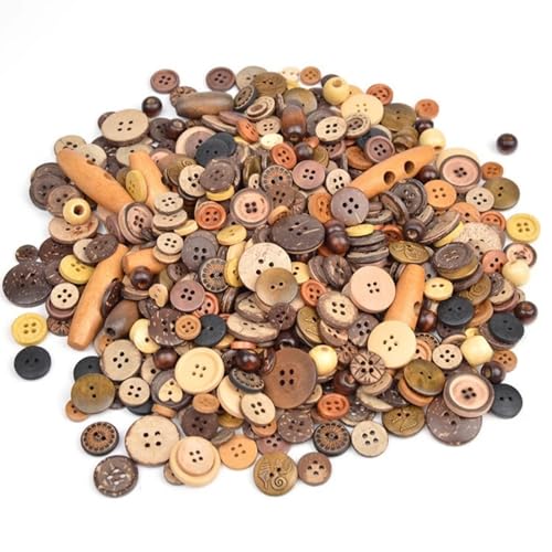 HSTWODE 200 Stück Knöpfe aus Kokosholz,2/4 Löcher, DIY zum Nähen und Basteln, für Nähen, Handwerk, Scrapbooking und Basteln, Ornament HSTWODE 200 Stück Knöpfe aus Kokosholz,2/4 Löcher, DIY zum Nähen und Basteln, für Nähen, Handwerk, Scrapbooking und Basteln, Ornament von HSTWODE