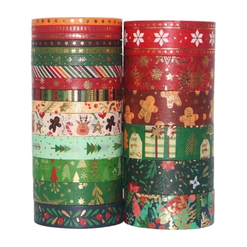 HSTWODE 21 Rollen Washi Tape Weihnachten, Weihnachten Washi Tape Set Selbstklebendes, Klebeband Bunt für DIY Weihnachten Handwerk, Geschenkverpackung, Scrapbooking HSTWODE 21 Rollen Washi Tape Weihnachten, Weihnachten Washi Tape Set Selbstklebendes, Klebeband Bunt für DIY Weihnachten Handwerk, Geschenkverpackung, Scrapbooking von HSTWODE