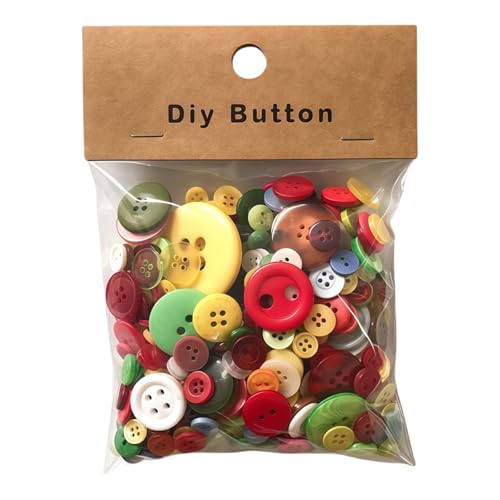 HSTWODE 250 Stück Gemischte farbige Knöpfe, 9 mm–35 mm Rund Kunstharz Kinderknöpfe Bastelknöpfe, Knöpfe für DIY-Handarbeit Nähen Basteln, Scrapbooking, Dekorieren (Farbig) von HSTWODE