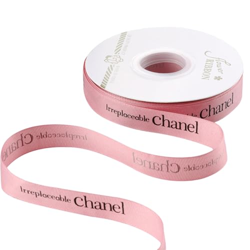 HSTWODE 2cm*40 Yards geschenkbänder geschenkband satinband schleifenband (Bänder mit Buchstaben) webband zum nähen für Geschenke, Partys, DIY und Schlüsselbänder (Lotuswurzel Rosa) von HSTWODE
