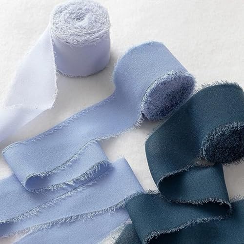 HSTWODE 3 Rollen Chiffonband Breit Schleifenband, Geschenkband Hochzeit, Chiffon Seidenband Satinband für Blumensträuße, Dekoration, Hochzeitseinladungen, Brautsträuße (12#) von HSTWODE