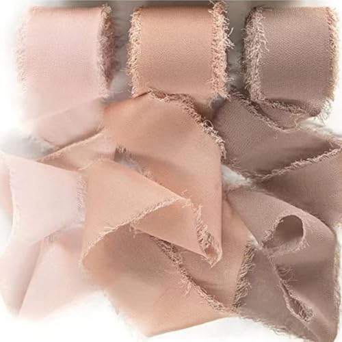 HSTWODE 3 Rollen Chiffonband Breit Schleifenband, Geschenkband Hochzeit, Chiffon Seidenband Satinband für Blumensträuße, Dekoration, Hochzeitseinladungen, Brautsträuße (4#) von HSTWODE