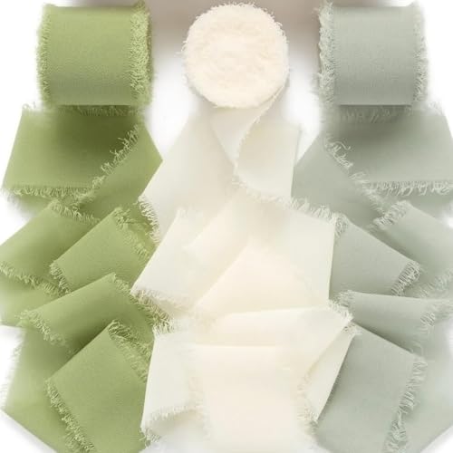 HSTWODE 3 Rollen Chiffonband Breit Schleifenband, Geschenkband Hochzeit, Chiffon Seidenband Satinband für Blumensträuße, Dekoration, Hochzeitseinladungen, Brautsträuße (5#) von HSTWODE