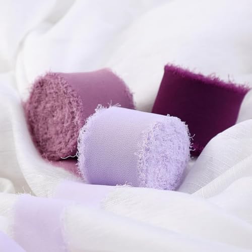 HSTWODE 3 Rollen Chiffonband Breit Schleifenband, Geschenkband Hochzeit, Chiffon Seidenband Satinband für Blumensträuße, Dekoration, Hochzeitseinladungen, Brautsträuße (9#) von HSTWODE