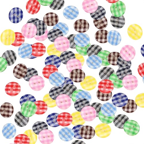 HSTWODE 40/80 Stück Bunte Knöpfe, 11.5-18mm Rund Kunstharz Kinderknöpfe Bastelknöpfe, Knöpfe für Handwerk DIY Nähen Basteln, Scrapbooking, Dekorieren (sieben Farben, 18mm) von HSTWODE