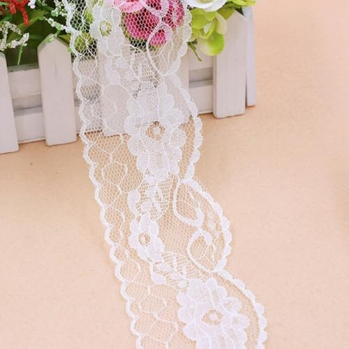 HSTWODE 5/10 yards Spitzenband Vintage, Buntes Spitzenband, Spitze Borten und Bänder zum Nähen, Spitzenborte Bunt für Basteln Nähen Hochzeit Deko Scrapbooking Geschenkbox (HellBeige, 10 yards) von HSTWODE