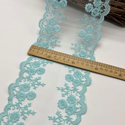 HSTWODE 5 Yards 13cm Breit spitzenband Vintage Spitze Borte Spitzenbordüre Spitzenborte zum Basteln für Basteln Nähen Hochzeit Deko Scrapbooking Geschenkbox Geschenkband (Hellgrün) von HSTWODE