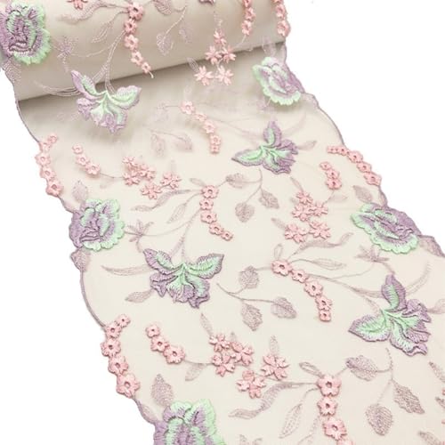 HSTWODE 5 Yards 22cm breit transparente Gaze Farbe Blume Blatt Mesh Stickerei hochwertige Spitzenborte Spitzenband Spitzenbordüre für Unterwäsche Kleidungsstücke und Hochzeitsdekoration HSTWODE 5 Yards 22cm breit transparente Gaze Farbe Blume Blatt Mesh Stickerei hochwertige Spitzenborte Spitzenband Spitzenbordüre für Unterwäsche Kleidungsstücke und Hochzeitsdekoration von HSTWODE